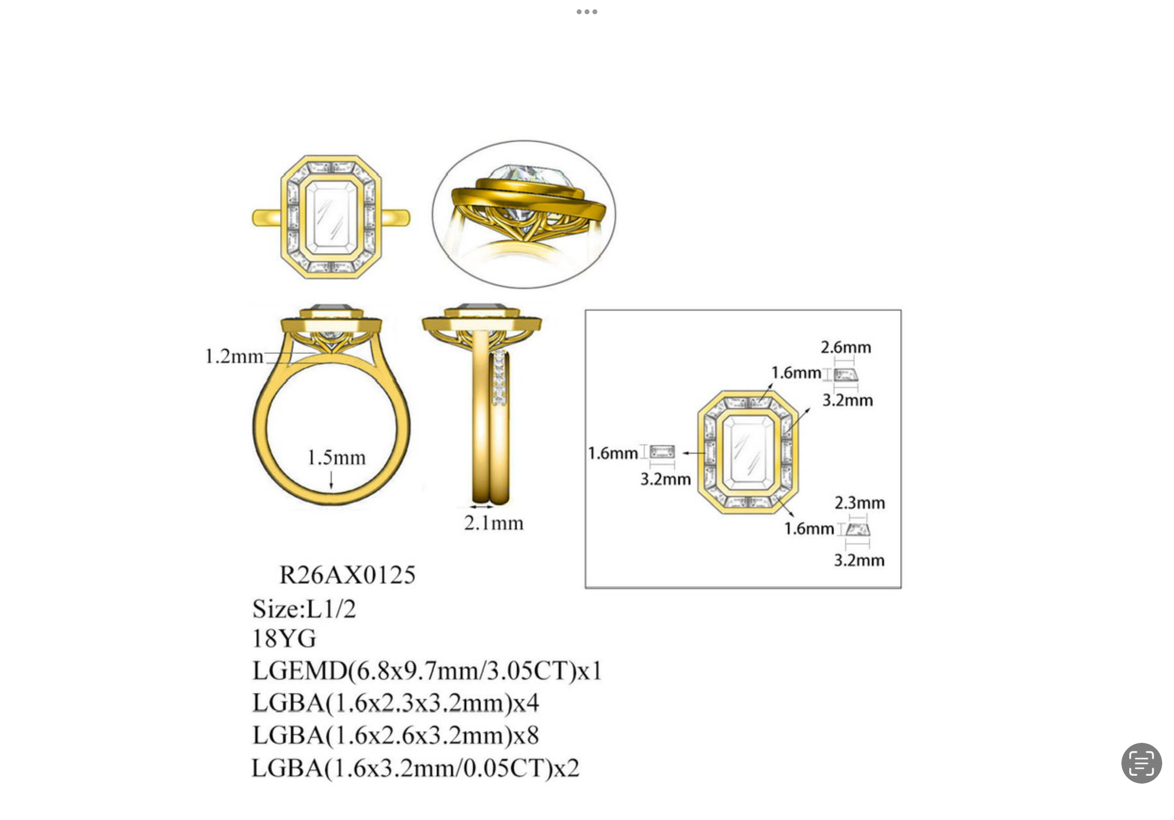 3.74 CTW Emerald Cut Lab Diamond Halo Engagement Ring in 18ct Yellow Gold