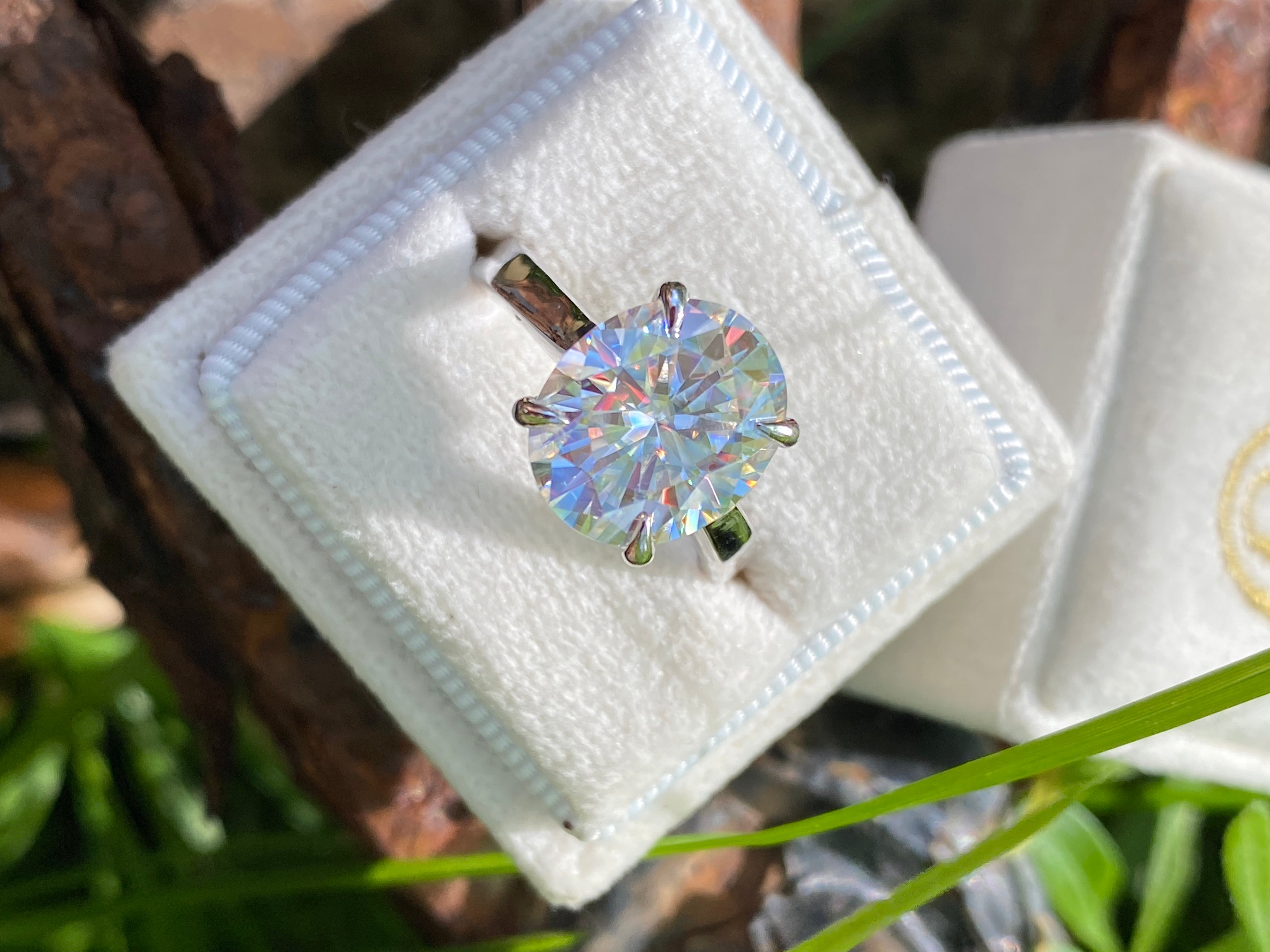 5.17 Carat Oval Cut Moissanite Solitaire Engagement Ring in Sterling Silver