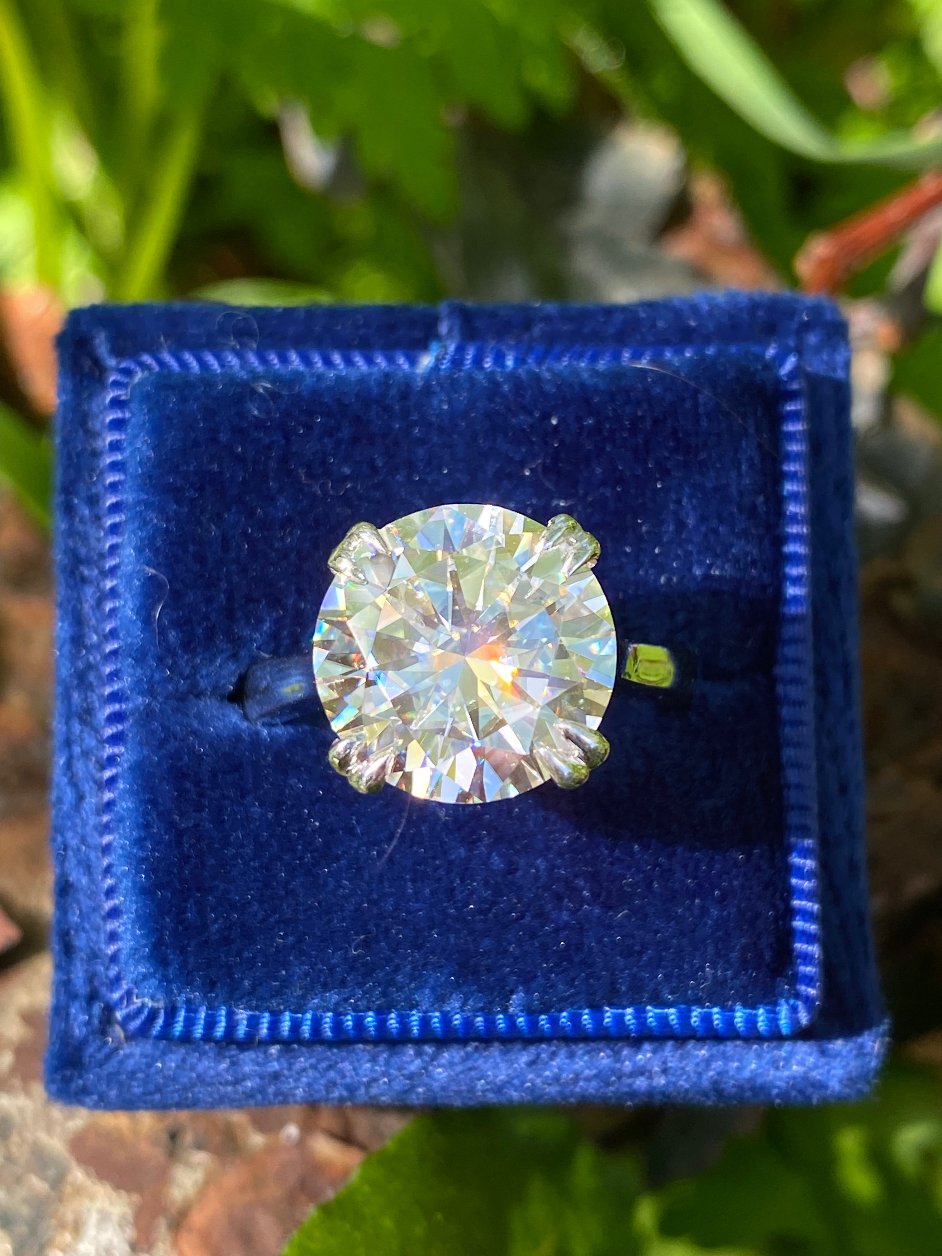 5.67 Carat Round Cut Moissanite Solitaire Engagement Ring in Sterling Silver