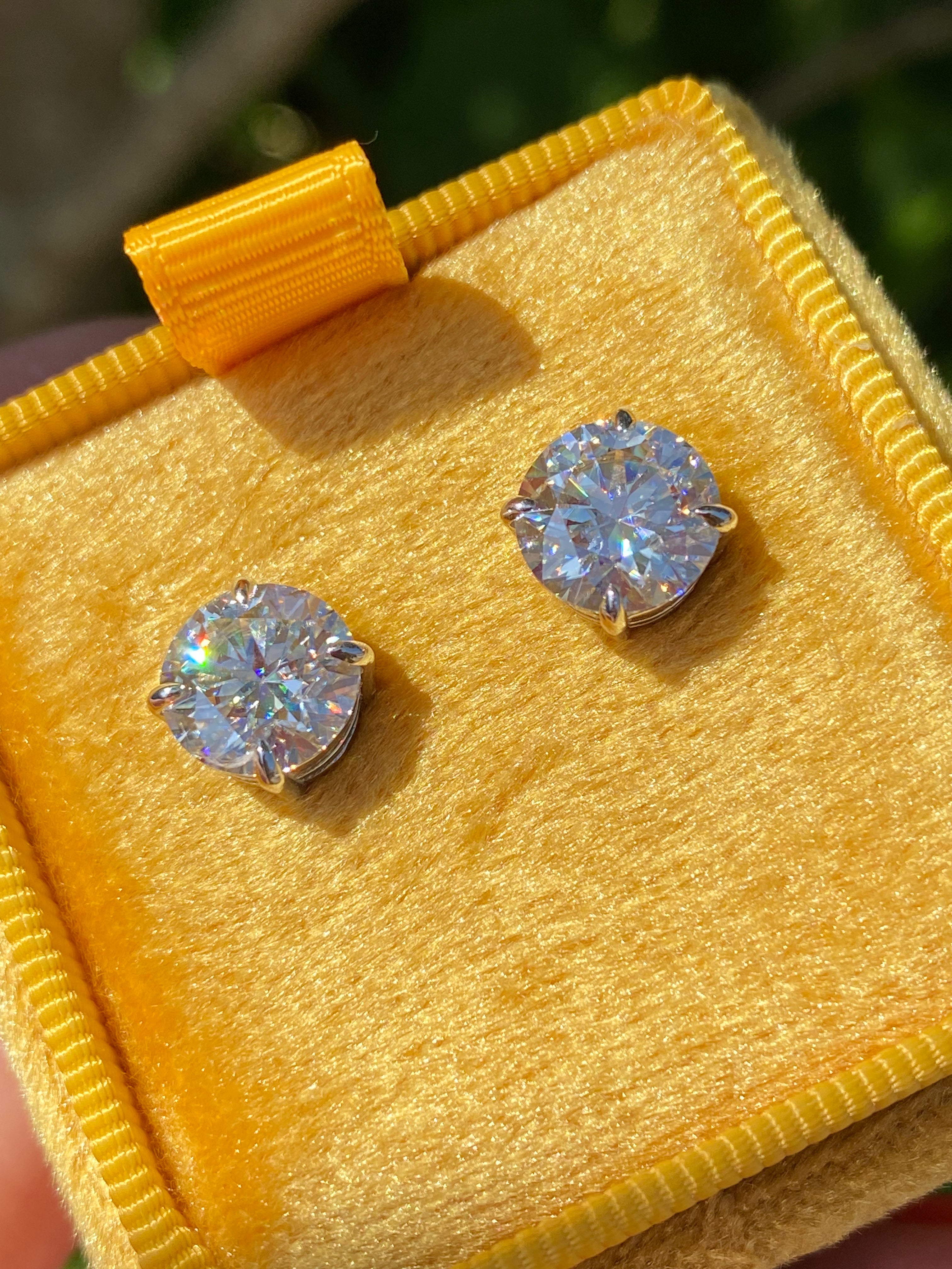 4.31 CTW Moissanite Stud Earrings in Sterling Silver