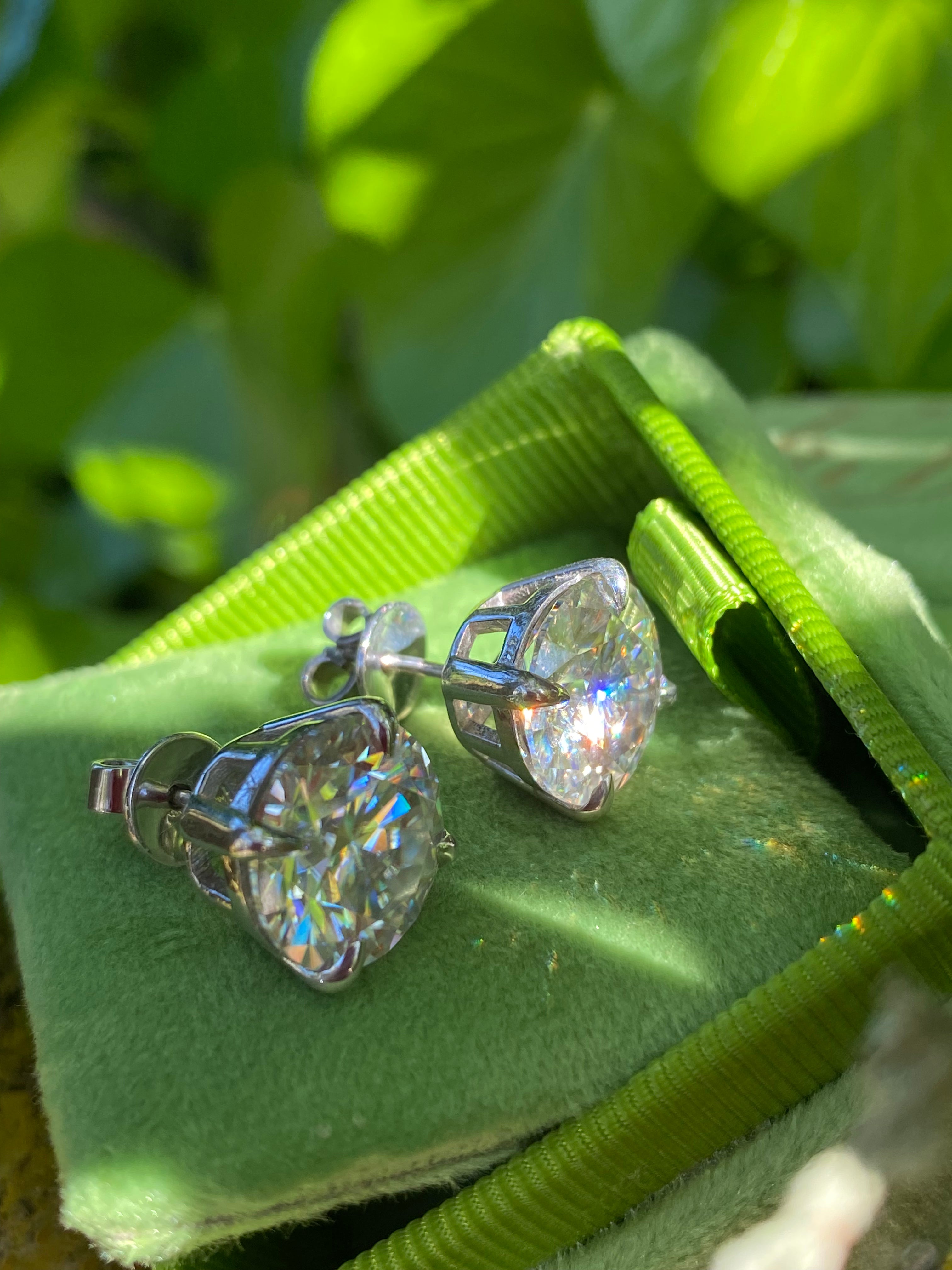 10.29 CTW Moissanite Stud Earrings in Sterling Silver
