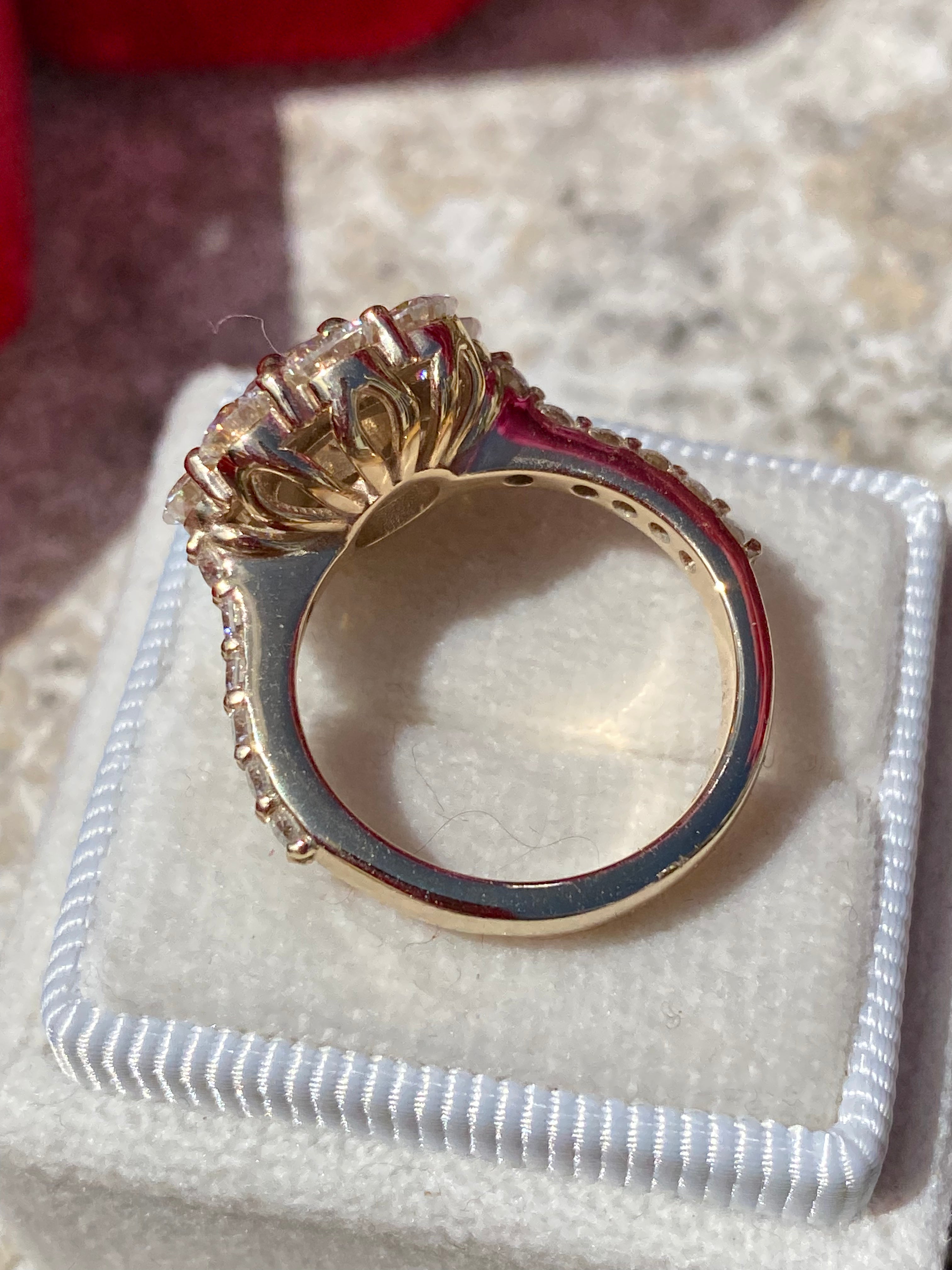 3.38 CTW Moissanite Daisy Halo Engagement Ring in Sterling Silver
