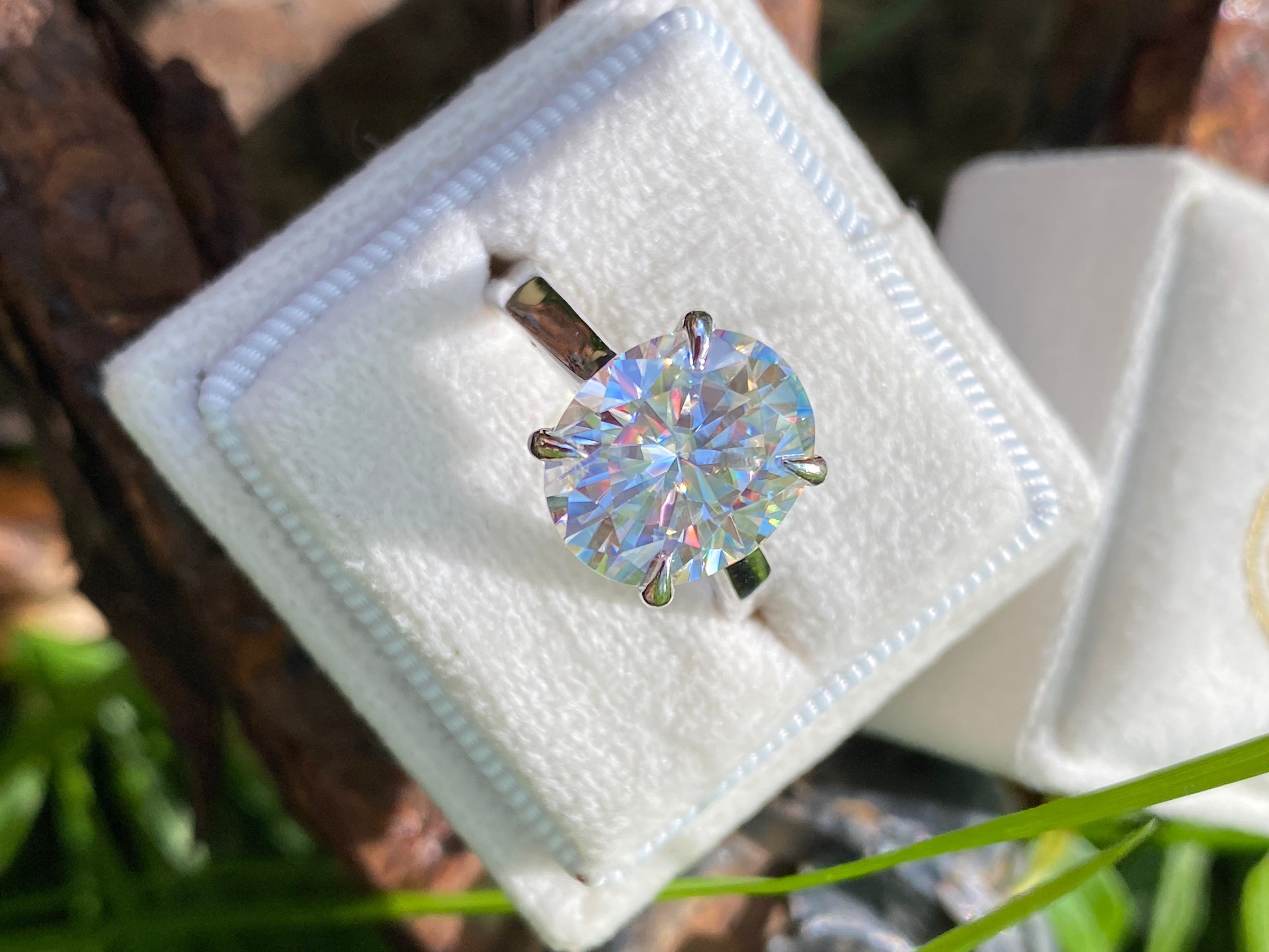 5.17 Carat Oval Cut Moissanite Solitaire Engagement Ring in Sterling Silver