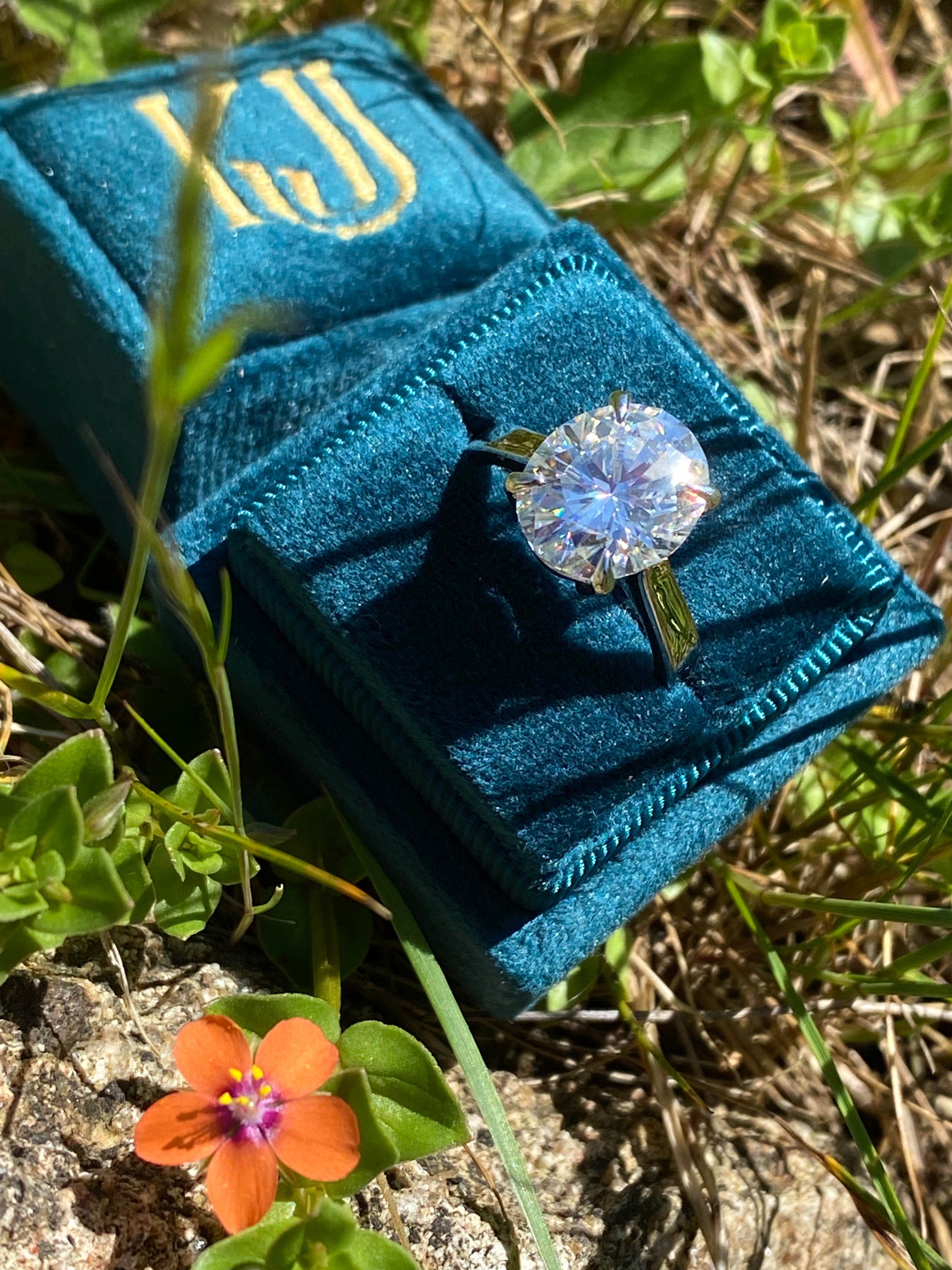 5.17 Carat Oval Cut Moissanite Solitaire Engagement Ring in Sterling Silver
