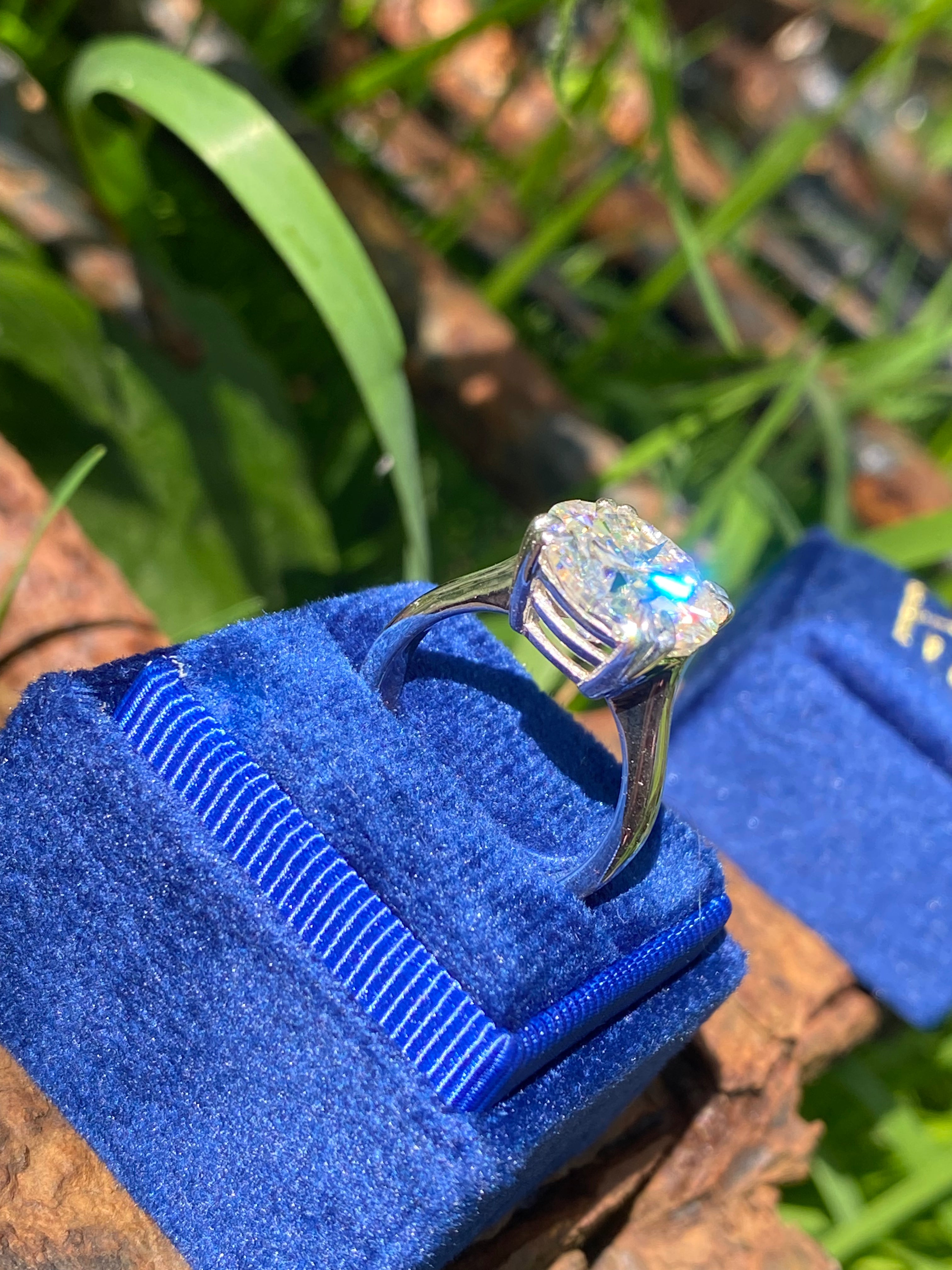 5.67 Carat Round Cut Moissanite Solitaire Engagement Ring in Sterling Silver