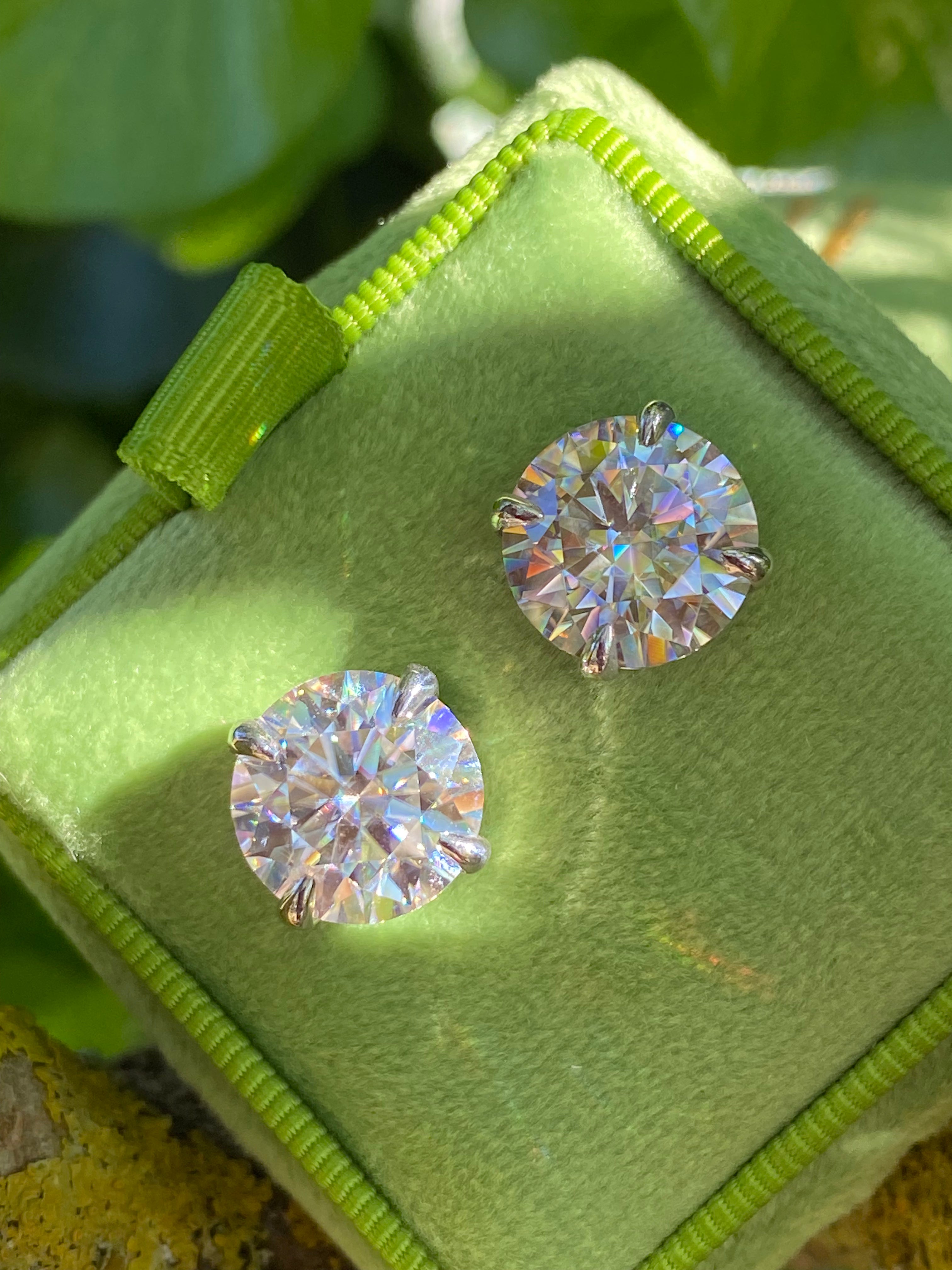 10.29 CTW Moissanite Stud Earrings in Sterling Silver