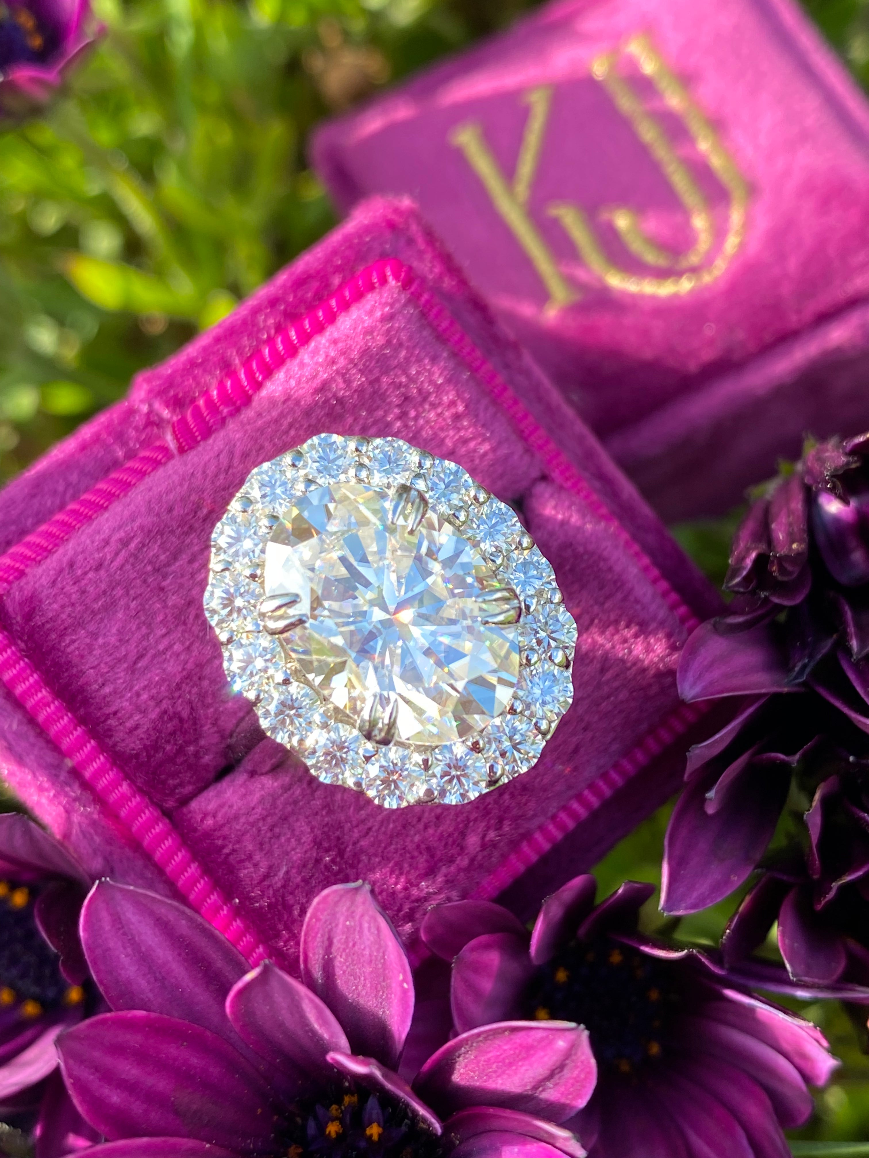 8.62 CTW Oval Cut Moissanite Halo Ring in Sterling Silver