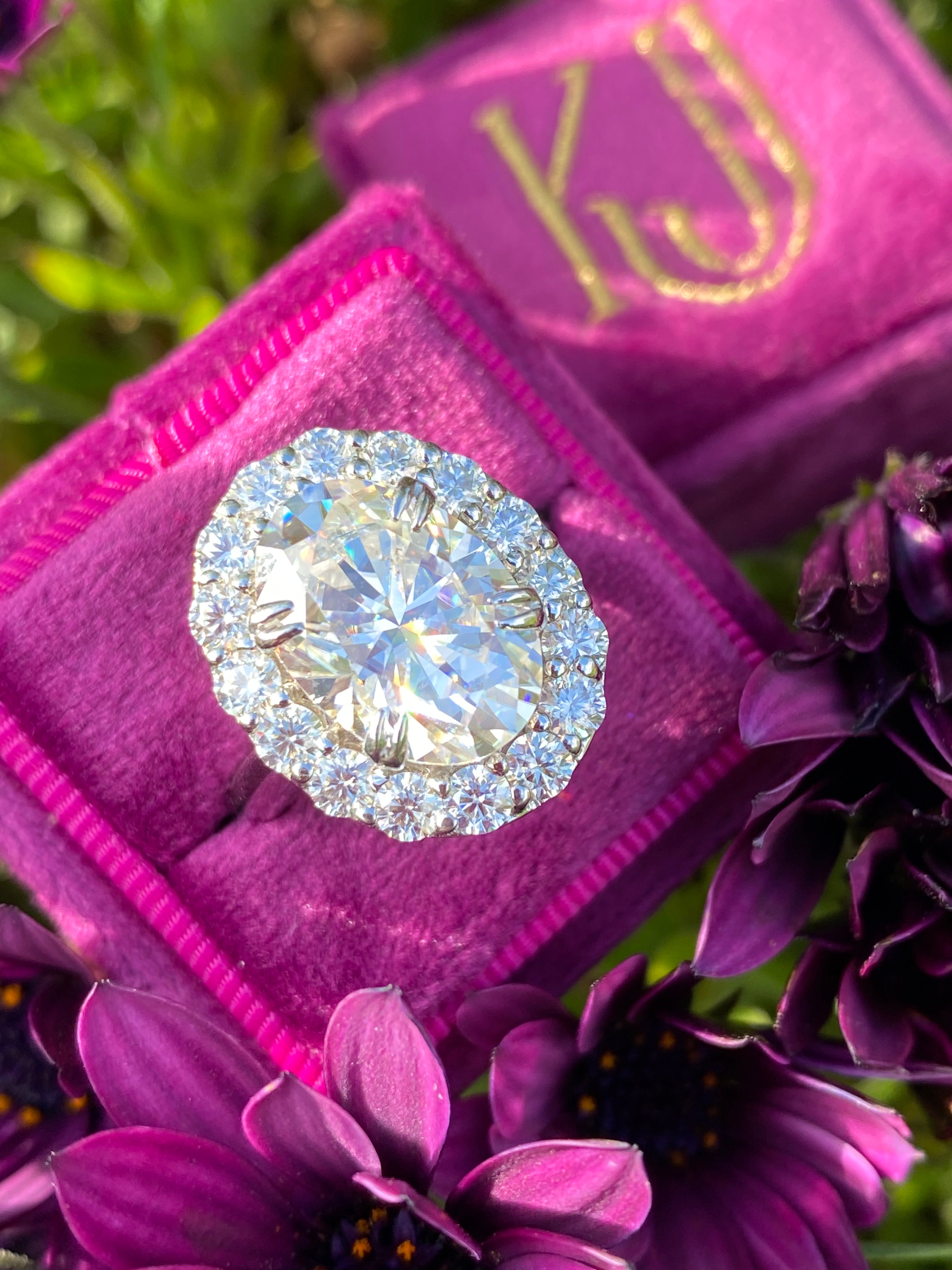 8.62 CTW Oval Cut Moissanite Halo Ring in Sterling Silver