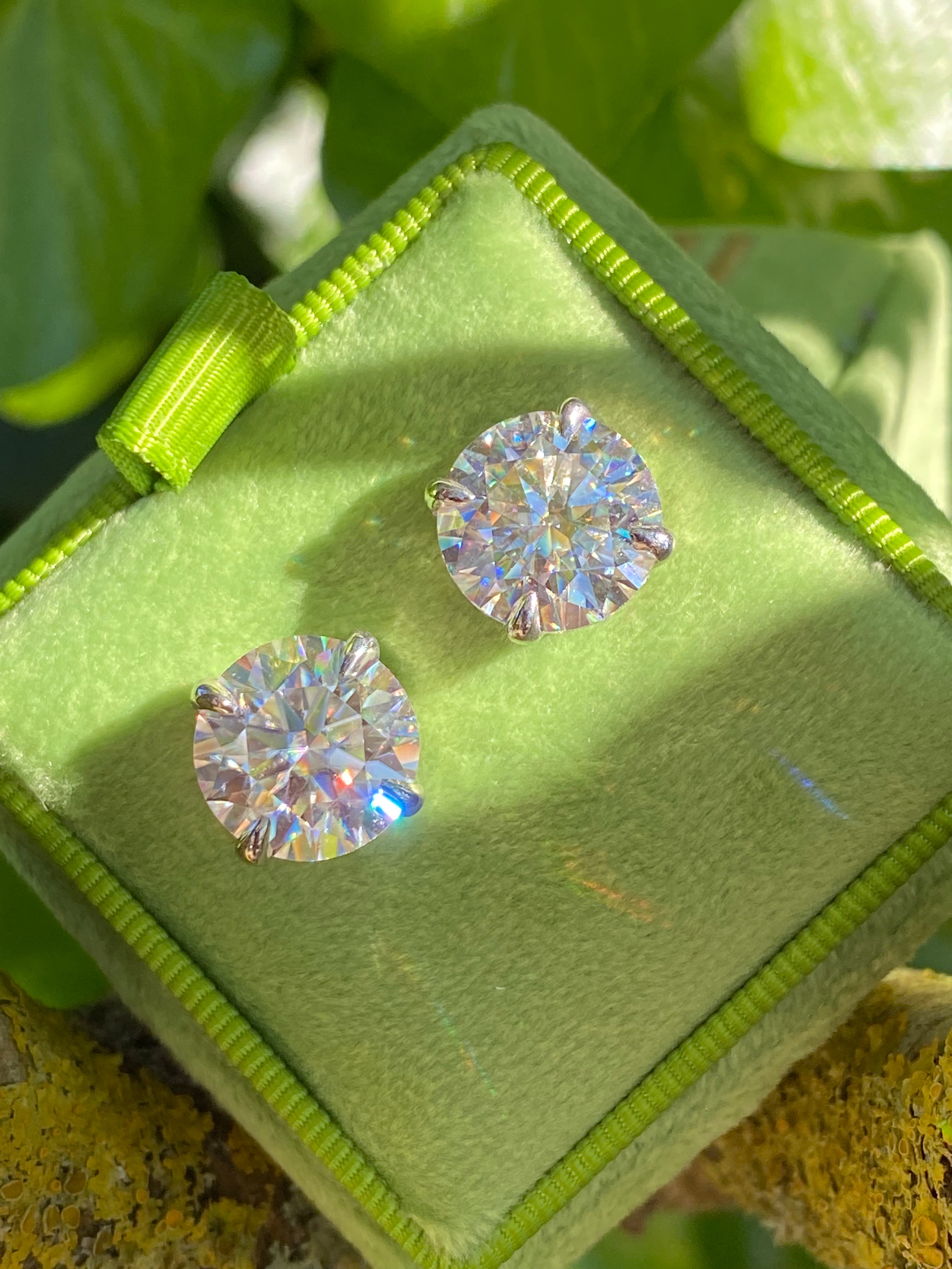 10.29 CTW Moissanite Stud Earrings in Sterling Silver