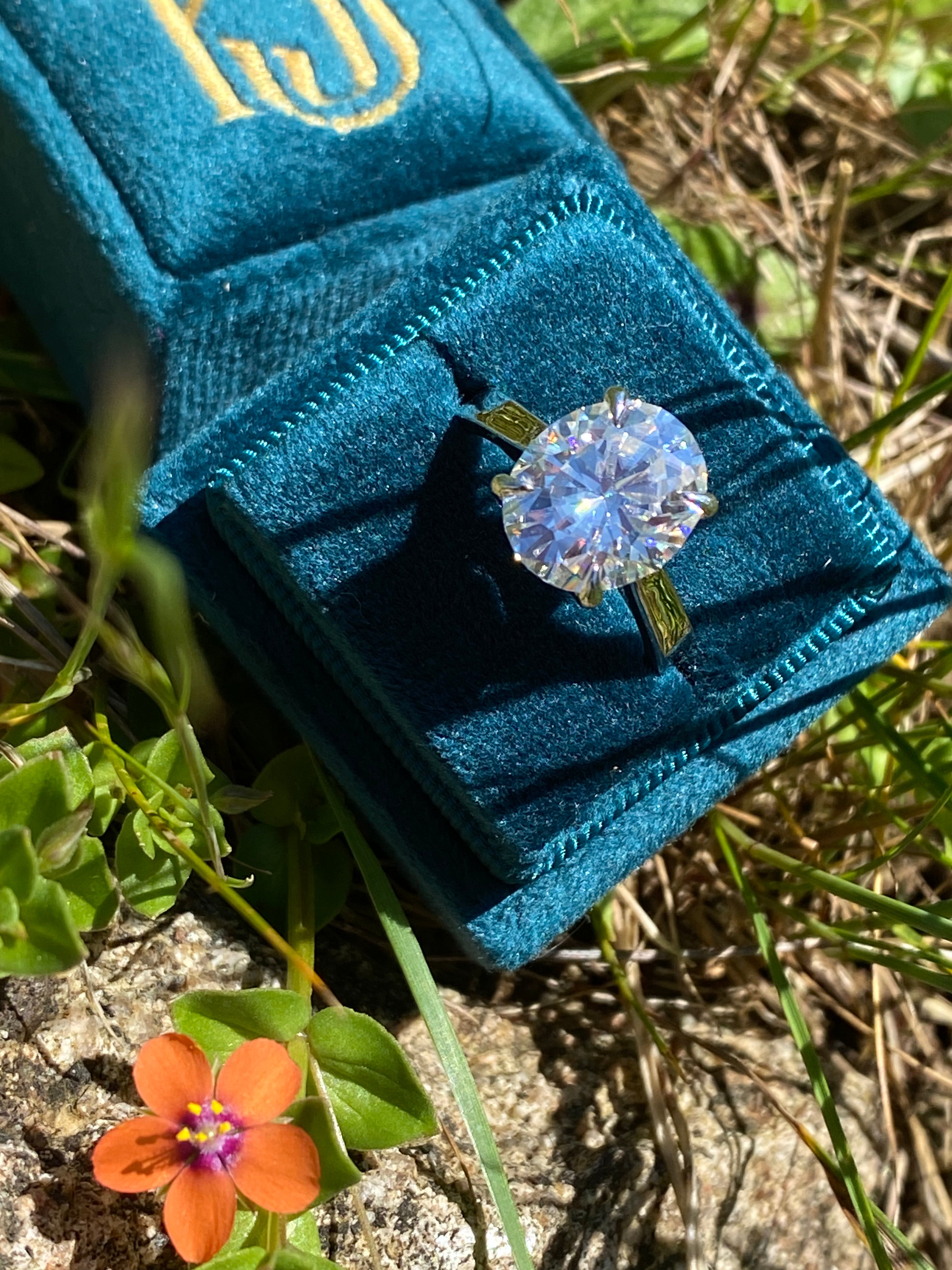 5.17 Carat Oval Cut Moissanite Solitaire Engagement Ring in Sterling Silver