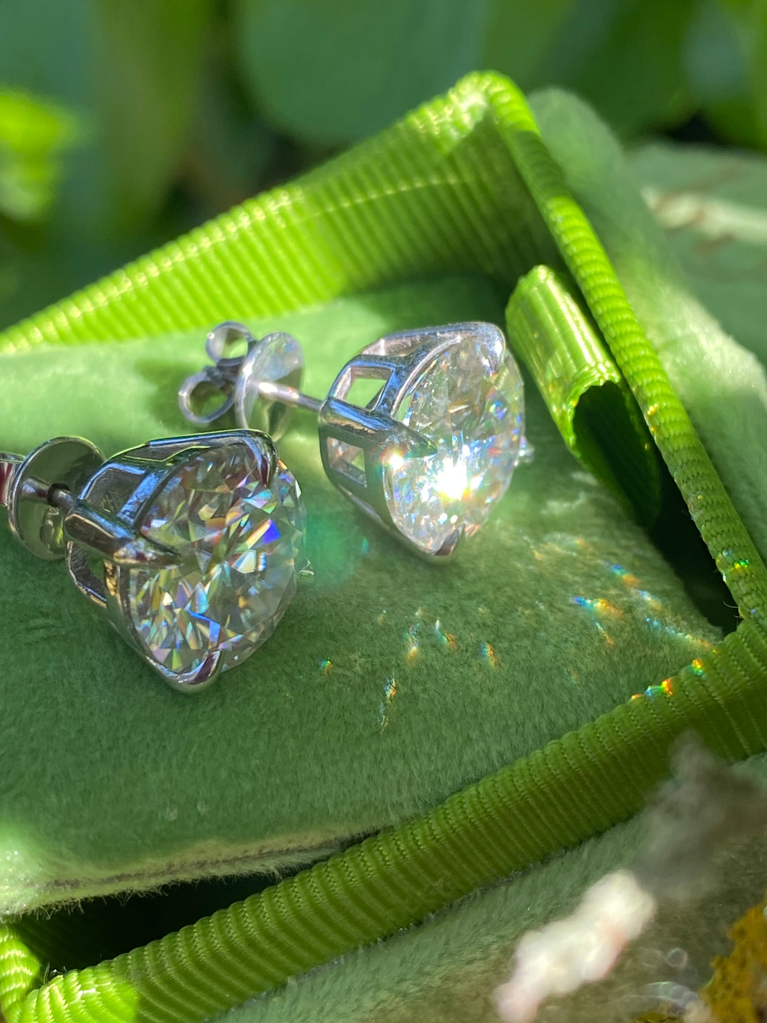10.29 CTW Moissanite Stud Earrings in Sterling Silver