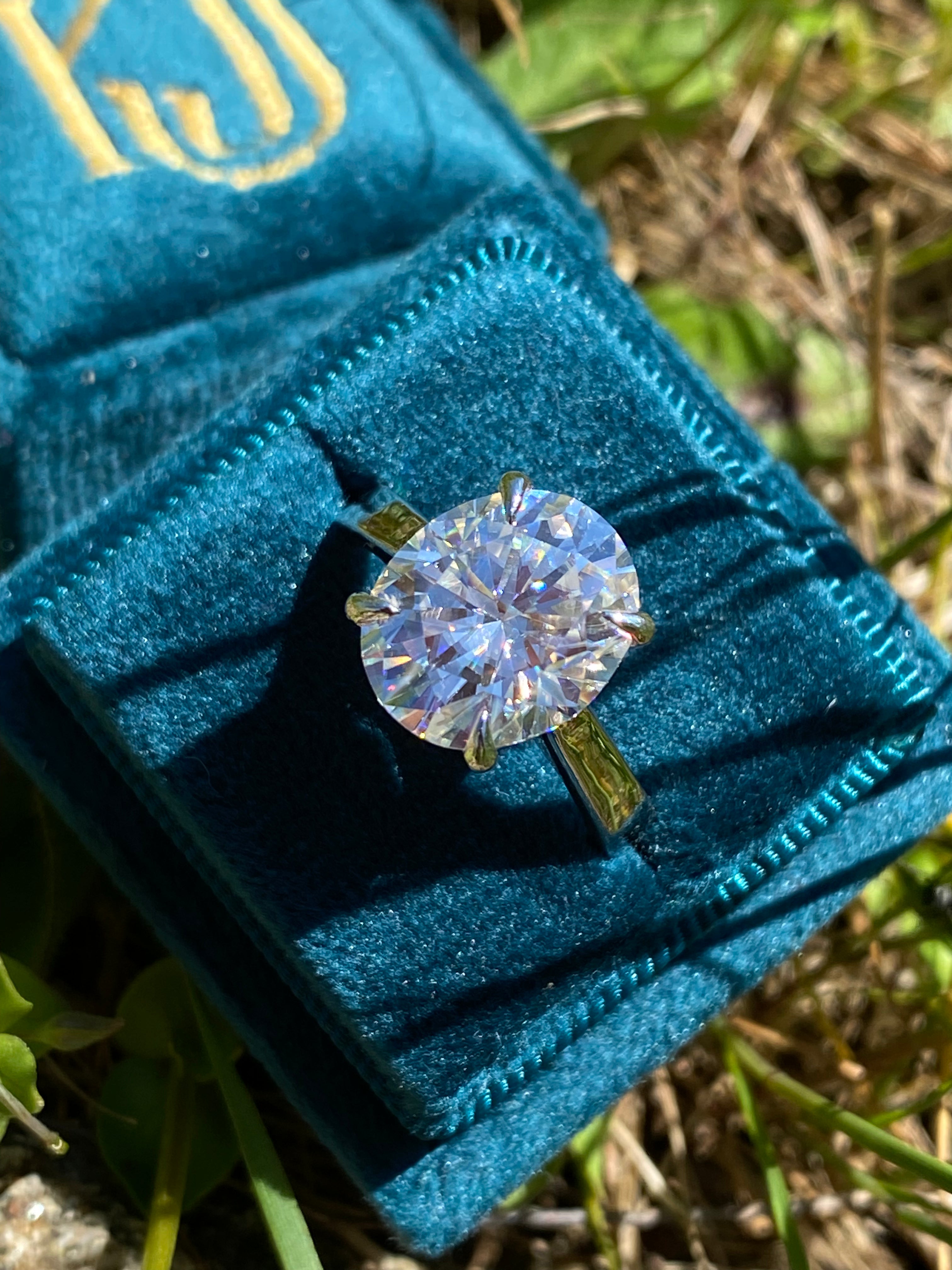 5.17 Carat Oval Cut Moissanite Solitaire Engagement Ring in Sterling Silver