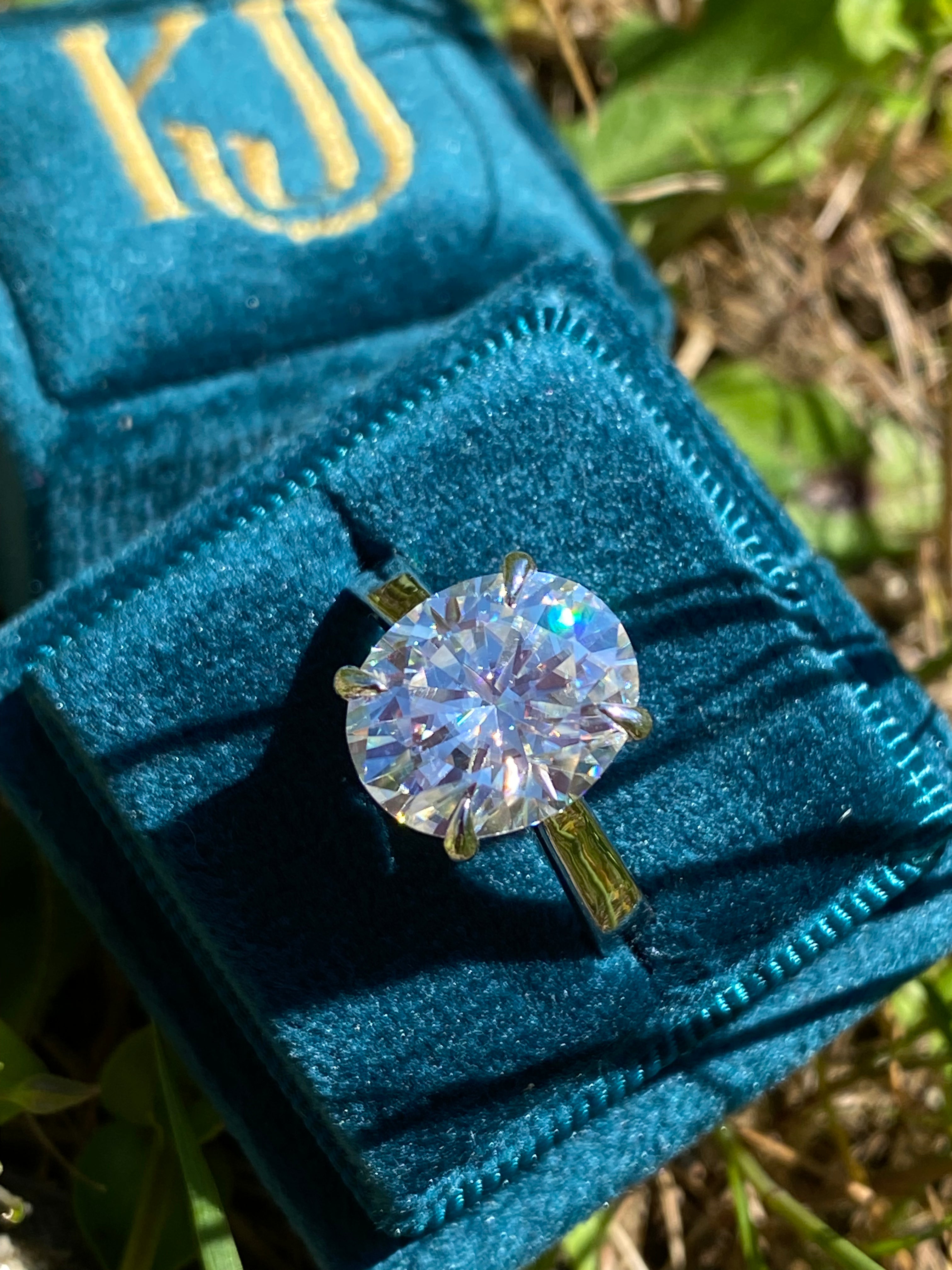5.17 Carat Oval Cut Moissanite Solitaire Engagement Ring in Sterling Silver