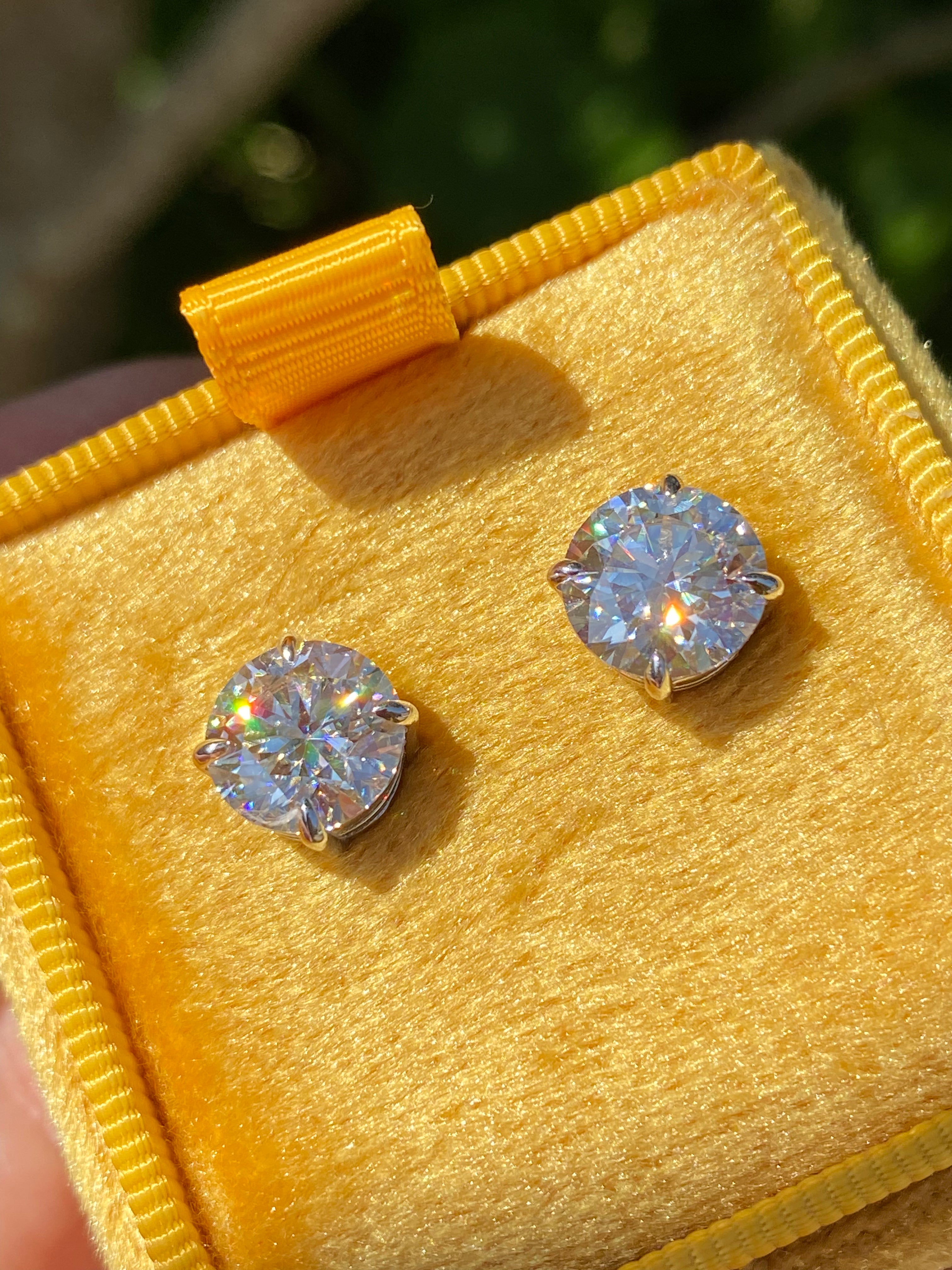 4.31 CTW Moissanite Stud Earrings in Sterling Silver