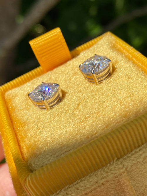 4.31 CTW Moissanite Stud Earrings in Sterling Silver