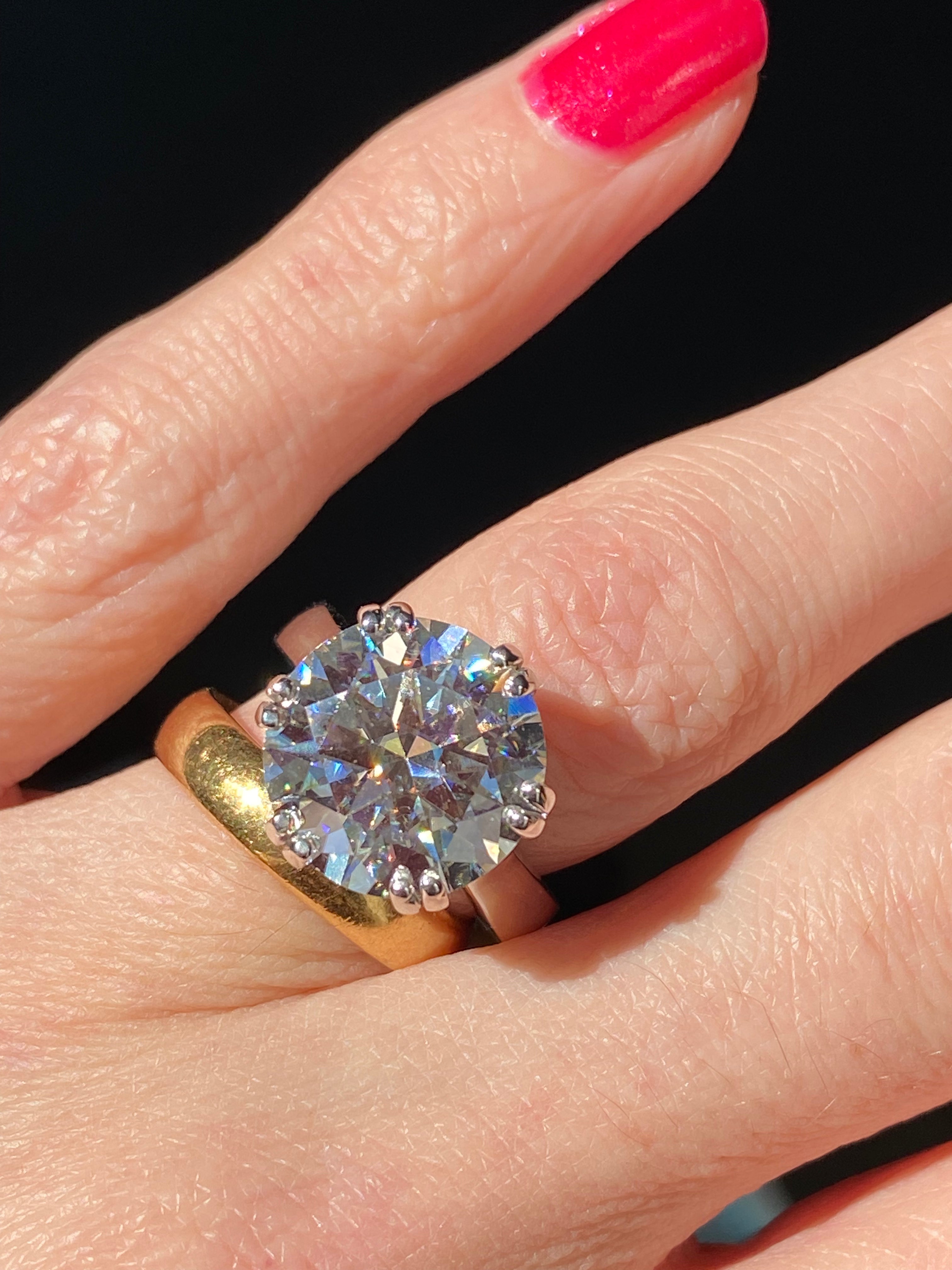 7 Carat Round Brilliant Cut Moissanite Engagement Cocktail Ring  Katherine James Jewellery