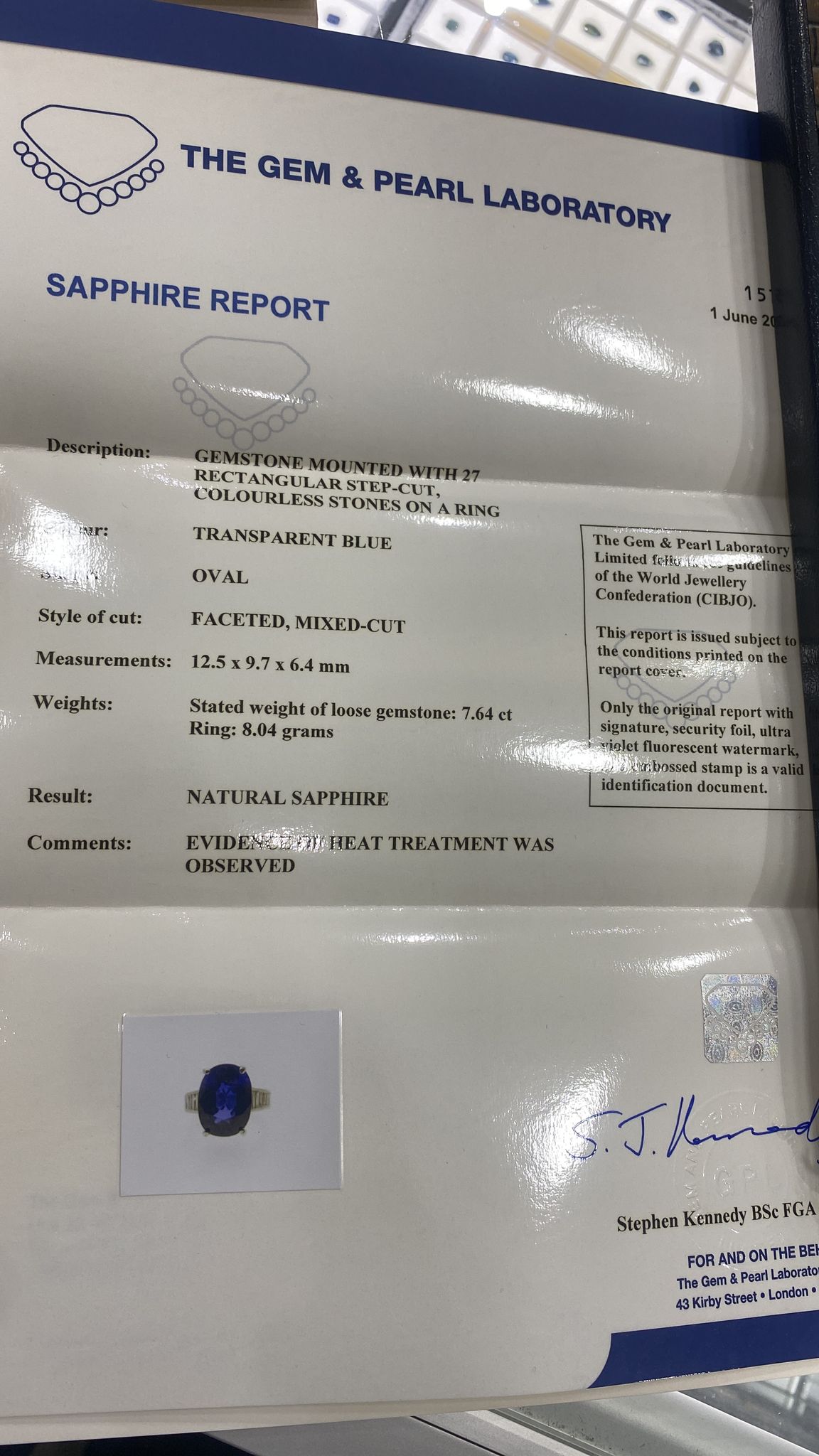 7.64 Carat Certified Blue Ceylon Sapphire and Diamond Engagement Ring in Platinum