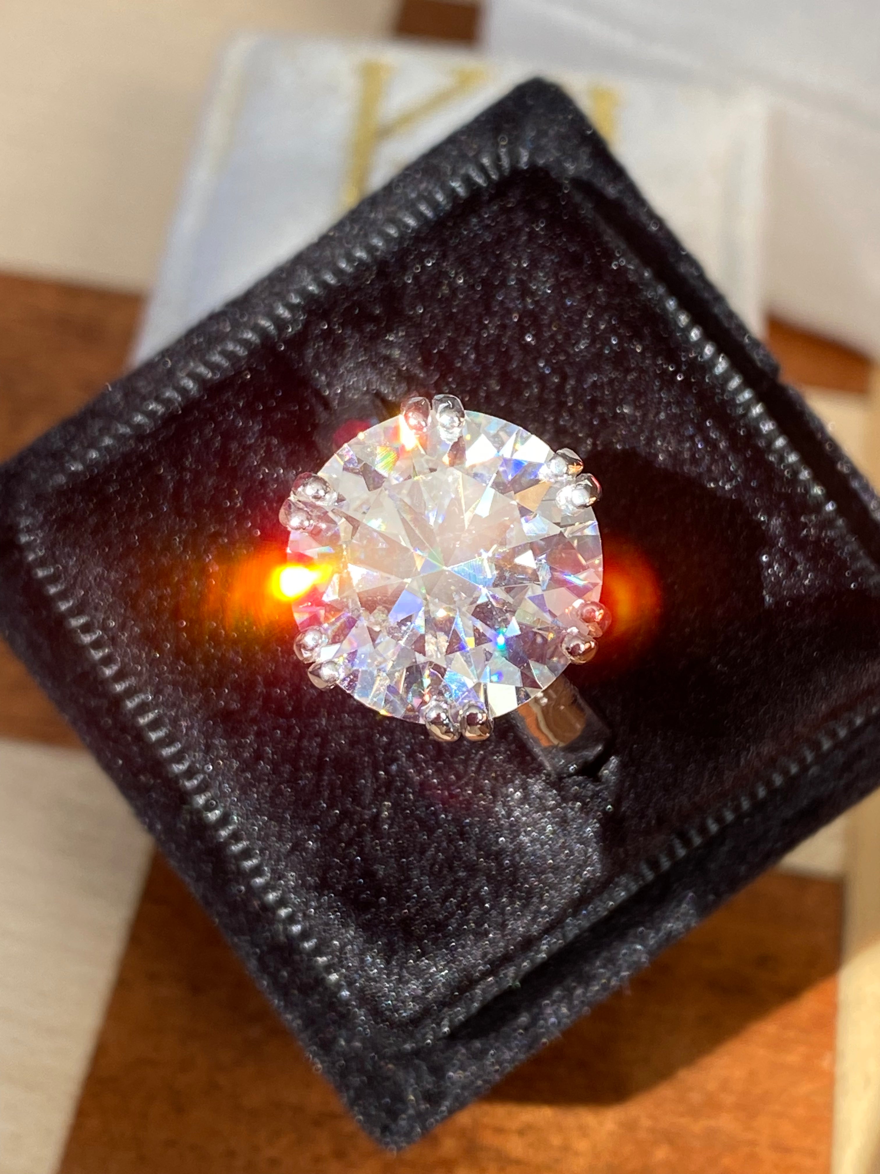 7 Carat Round Brilliant Cut Moissanite Engagement Cocktail Ring 