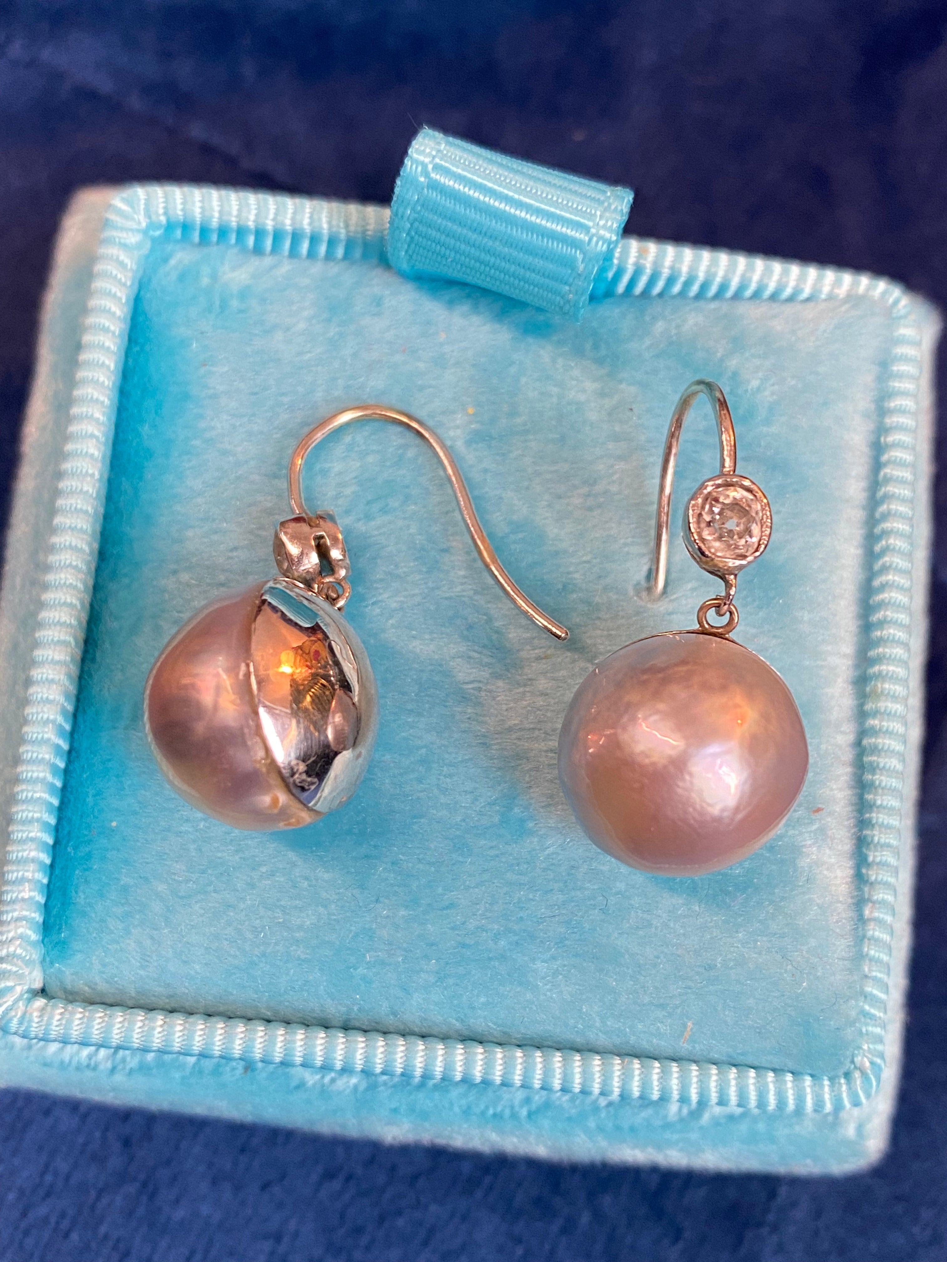 0.20 CTW Diamond and Pearl Drop Earrings in 18ct White Gold